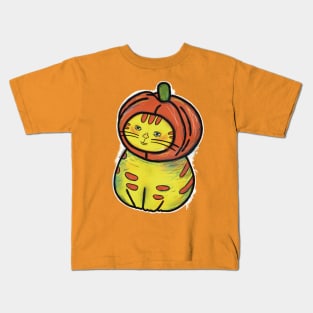 Pumpkin cat Kids T-Shirt